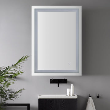 Remy Rectangular Frameless Anti-Fog Aluminum Front-lit Tri-color LED Bathroom Vanity Mirror with Smart Touch Control - JONATHAN Y
